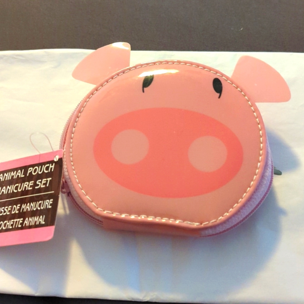 Animal Pouch Manicure Set. Little Pig New SALE